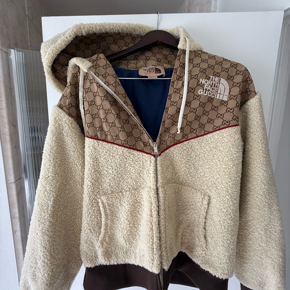The North Face x Gucci Cream and Brown Jacket